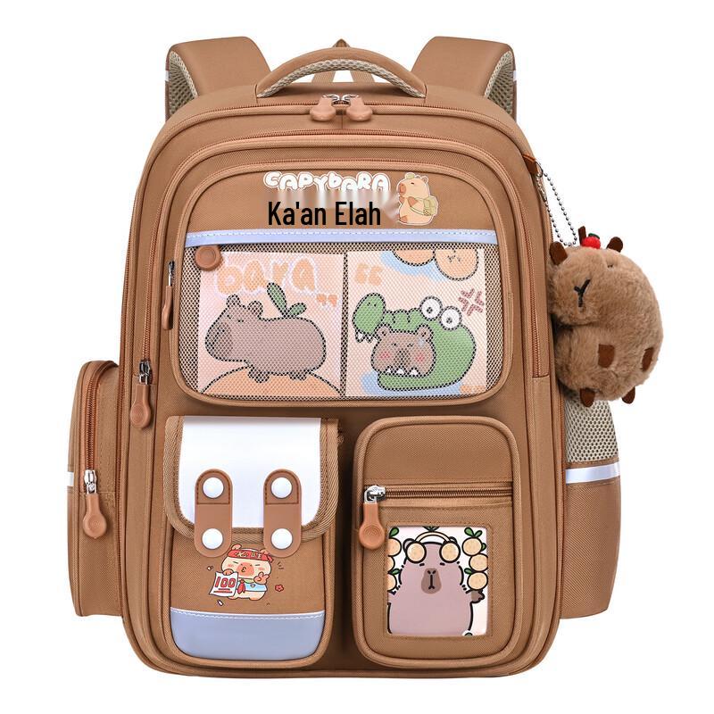 Leichter Schultaschen-Rucksack für Kinder mit Capybara-Motiv