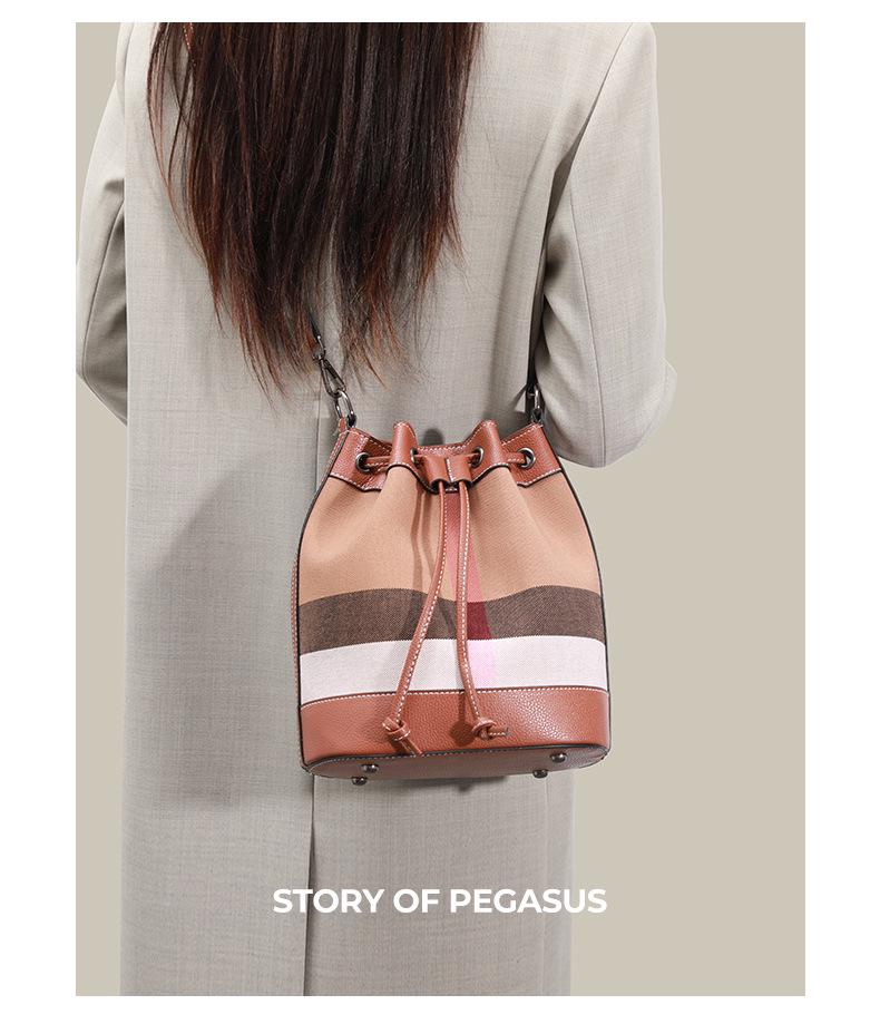 Damen Retro Colorblock Eimer Tasche - Vielseitige Umhänge- & Schultertasche für Arbeit & Pendeln (2026)