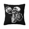 Modern Drunk Skull Throw Pillow Covers Home Decorative D Printed Sofa Chair Beer Quotes Cushion Cover Polyester Cozy Pillowslip