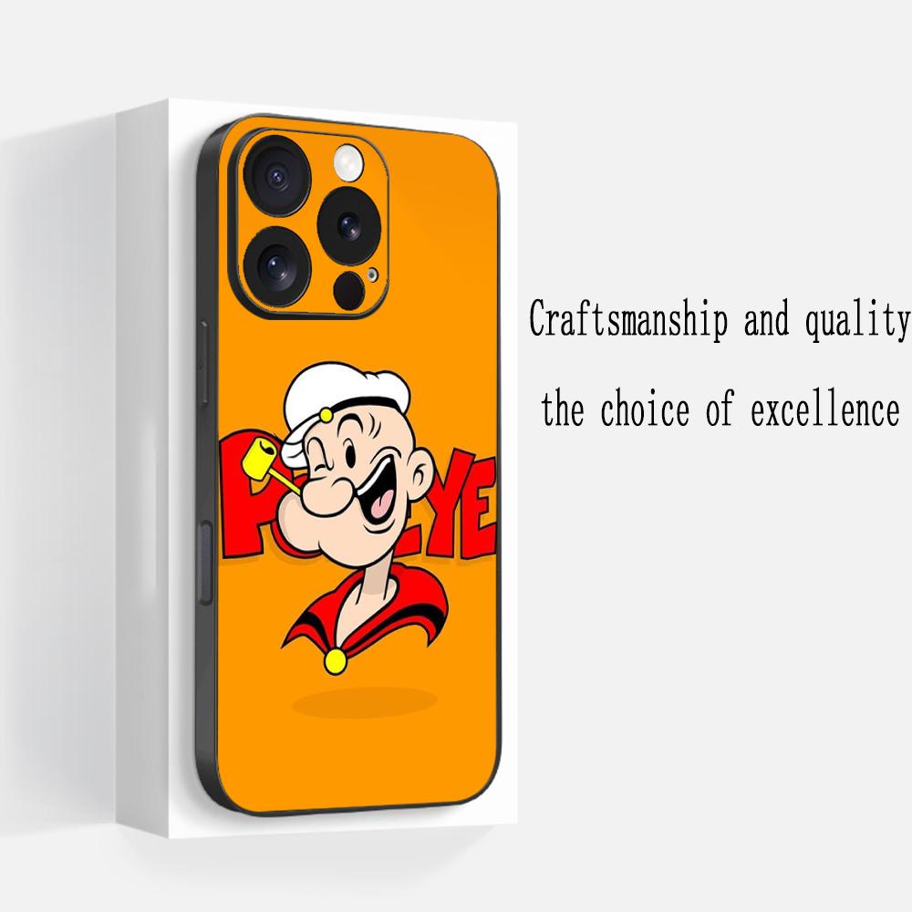 

P-po-peyeS classic anime poster pattern Phone Case For iPhone 17 16 e 15 14 13 12 Plus Mini Pro Max Soft black Shockproof Cover iPhone17