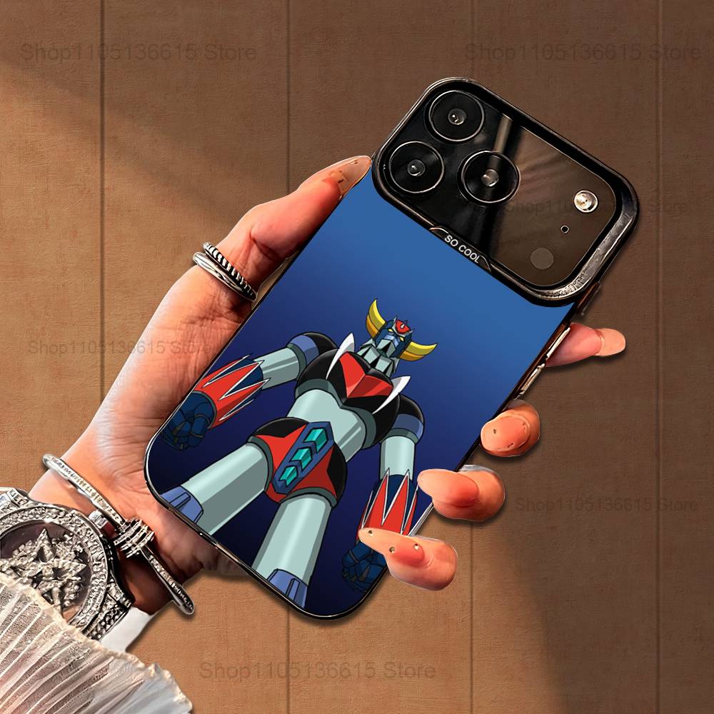 R-Robot G-Goldorak Anime UFO Phone Case For iPhone 16,15,14,17,13,12,11,Mini,Pro,SE,XS,MAX,Black Matte Silicone Cover