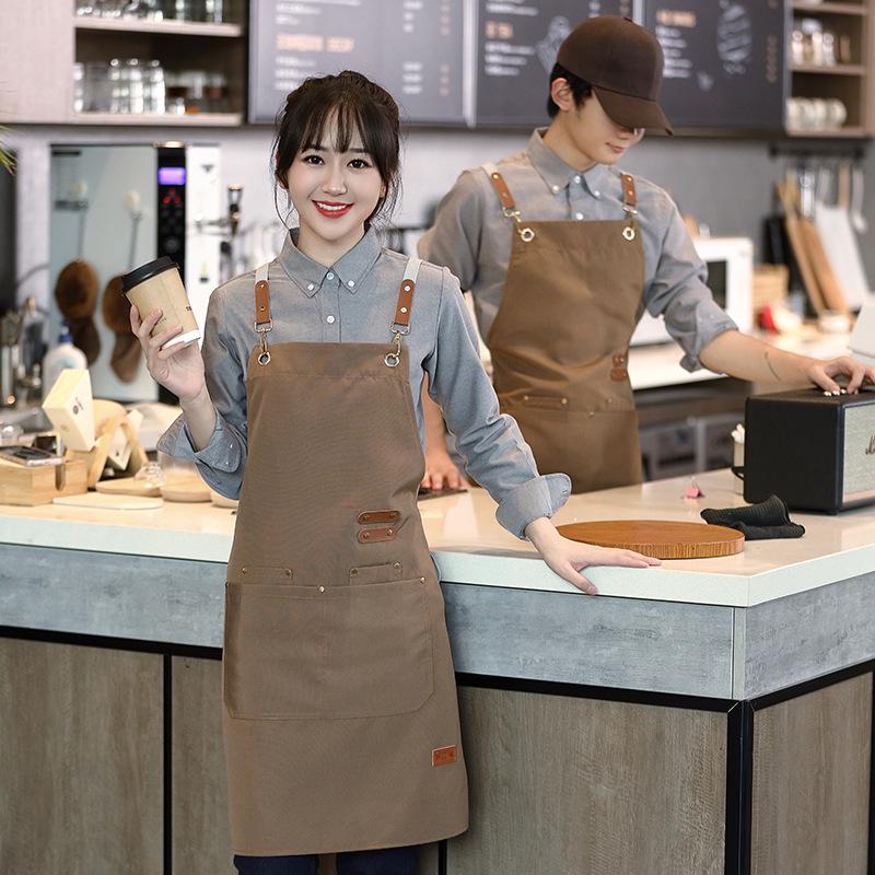 Grembiule da Barista Impermeabile con Logo Personalizzato per Donne - Ideale per Caffetterie, Pasticcerie e Servizi di Catering