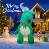 7.87FT Christmas Inflatable Toys With LED Lit Santa Claus Dinosaur Supplies Home Ornament Festive Gift Xmas Yard Decoration