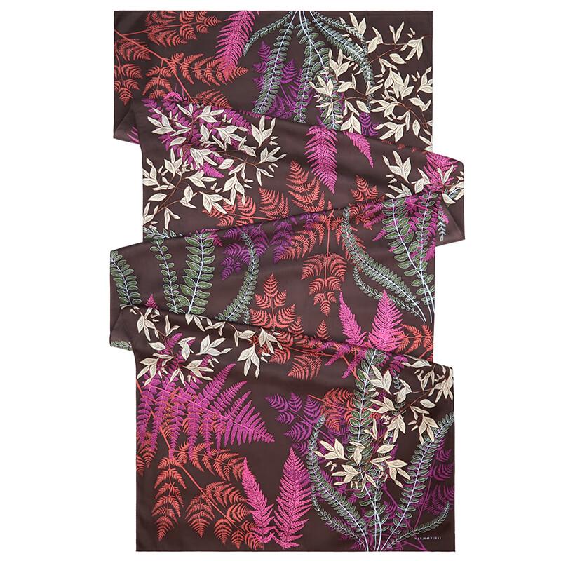 MARJA KURKI Rustling Leaves Pattern Mulberry Silk Scarf Shawl