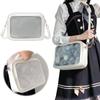 Women Transparent Square Ita Bag With Pin Display Jk Shoulder Bag Cartoon Handbag Lolita Messenger Bag Cute Crossbody Ita Bags