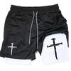 2026 Summer Jogging Shorts Men's Gym Shorts 2 In 1 Mesh Quick Dry Sport Performance  Fitness Workout Double Layered Board Shorts