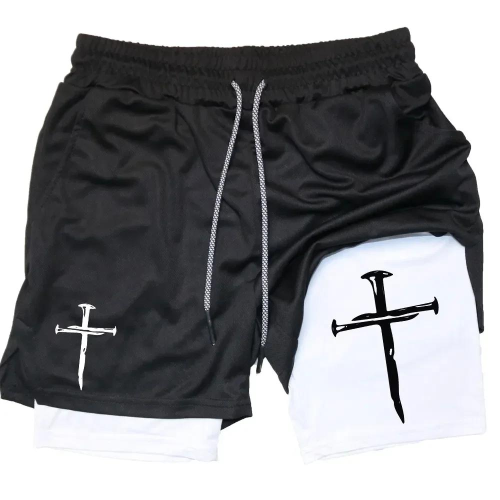 2026 Summer Jogging Shorts Men's Gym Shorts 2 In 1 Mesh Quick Dry Sport Performance Fitness Workout Double Layered Board Shorts