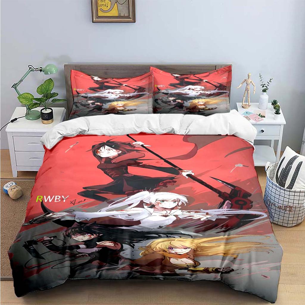 3D Fashion Cartoon R-RWBY Print Bedding Sets Bed Supplies Set Duvet Cover Bed Comforter Set Bedding Set  Luxury Gift