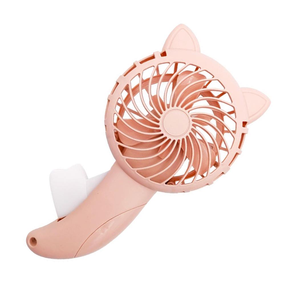 Handpresse-Fächer Cartoon Katzenohr Handventilator Ohne Batterie Manuell Kleiner Kühlventilator für Reisen Outdoor-Aktivitäten