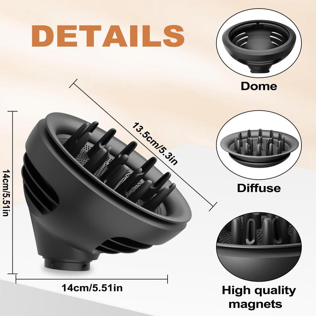 Compatible Wave Curl & Diffuser Attachment for Dyson Airwrap HS01/HS05