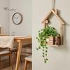 Rustic Home Wall Decoration Wooden Planter, Creative Hanging Flower Pot Basket for Indoor Plants Natural Wood Faux Flowers, Decor Living Room Balcony