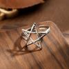 Thumb Ring Hollow Star Shape Adjustable Opening Design Finger Ring Titanium Steel Finger Band Versatile Jewelry Gift