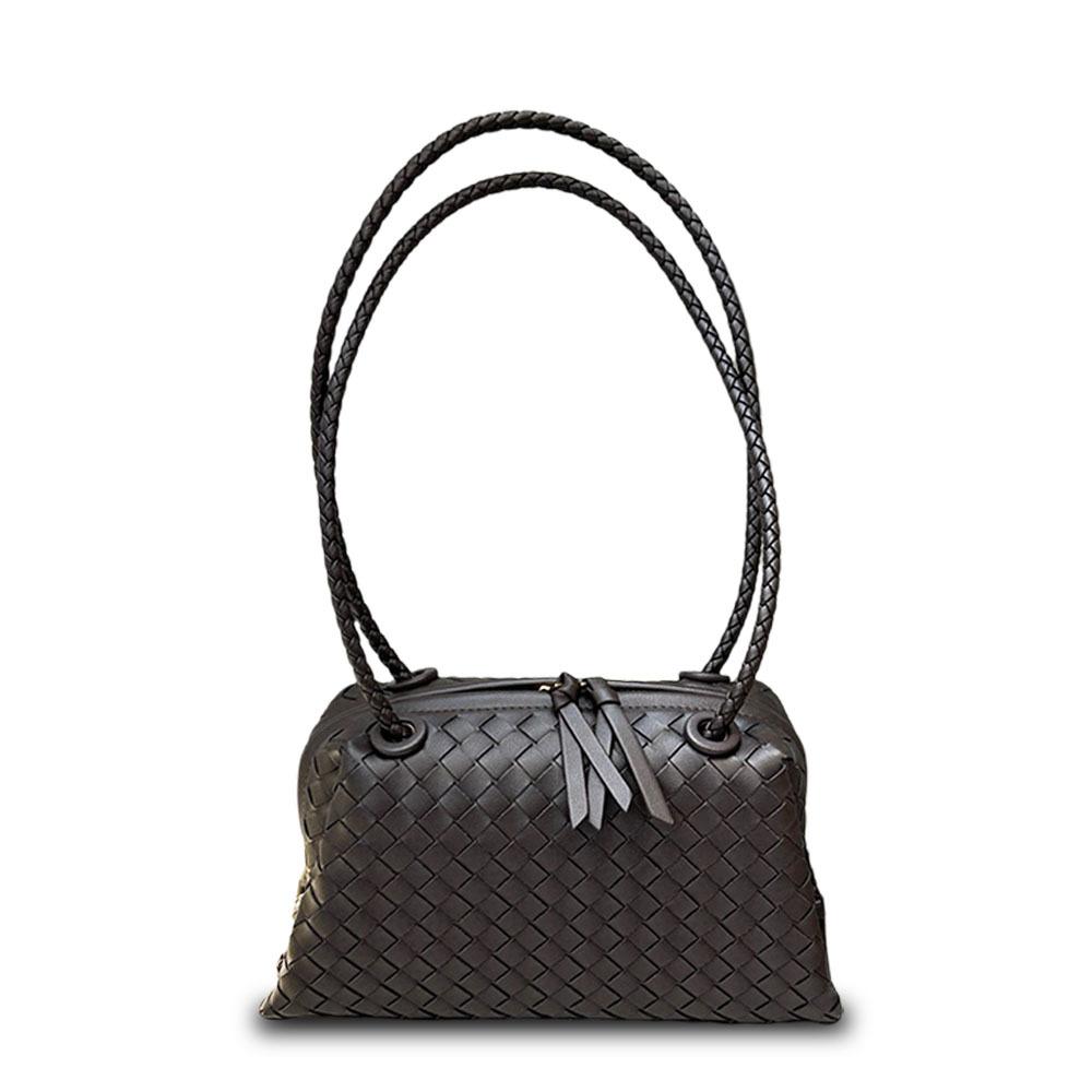 Cross-border Cowhide Woven Underarm Boston Women's Bag Practical High-end Pillow Bag Commuting Versatile Portable Shoulder Bag