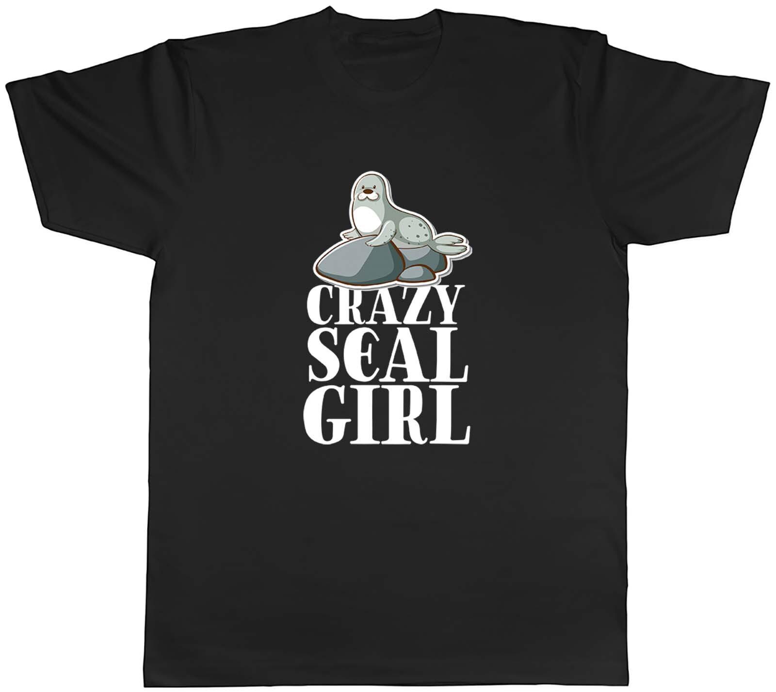 Crazy Seal Girl Mens T-Shirt Unisex Tee Gift XXL
