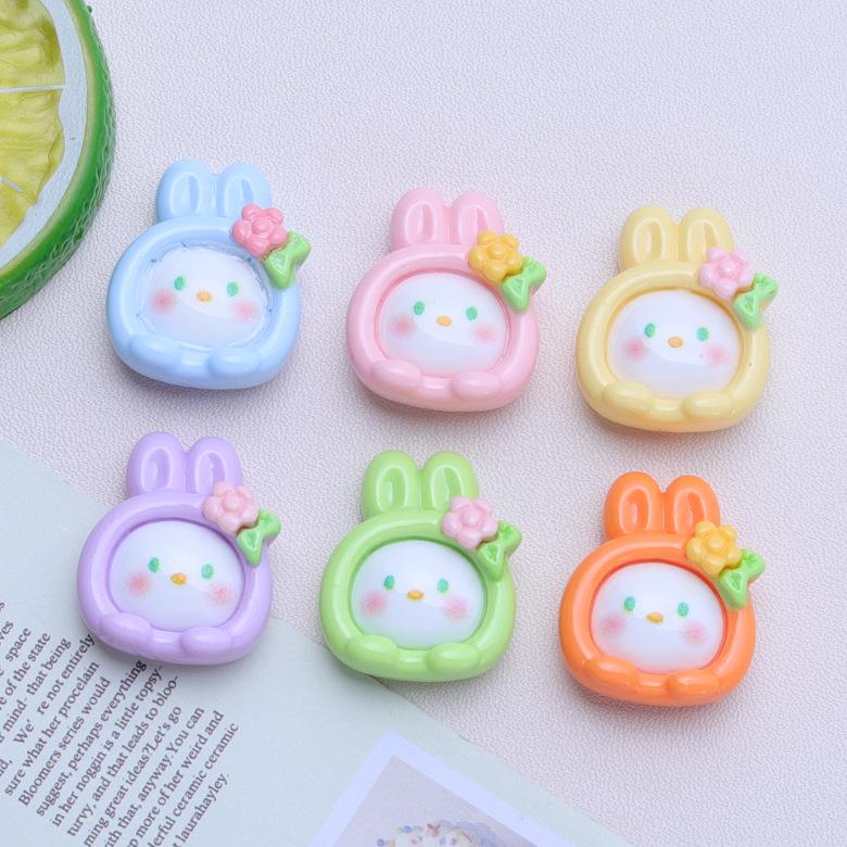 Colorful Bunny & Flower Resin Charms for DIY Crocs