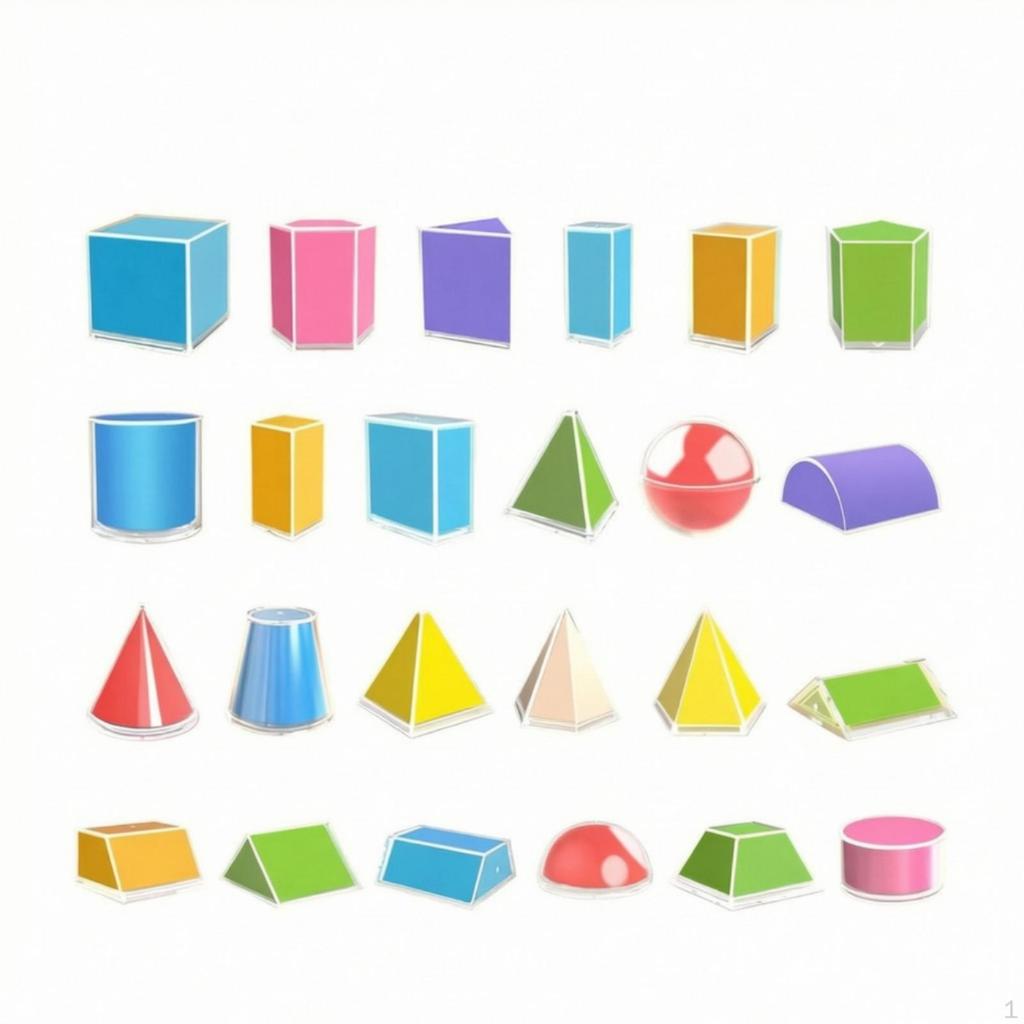 24 Pieces Geometry Teaching Model Kit Transparent Geometric Shapes with Storage Box Clear