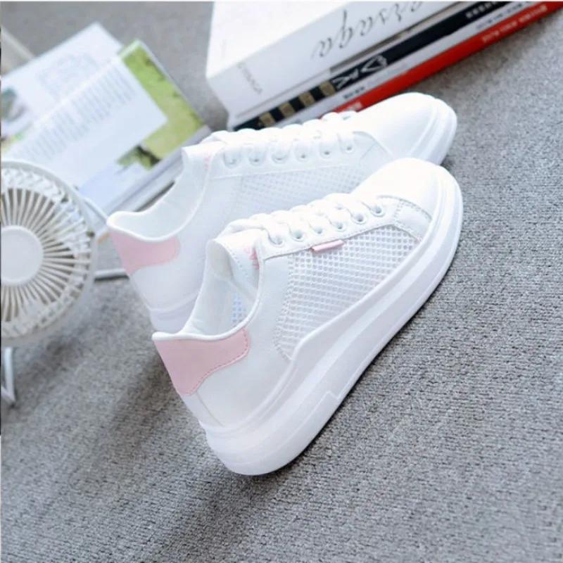 Fashion Women Sneakers Shoes Female Breathable Students Casual Shoes Sports for Girl Flat Mesh White Shoes Vulcanize Zapatos De Mujer