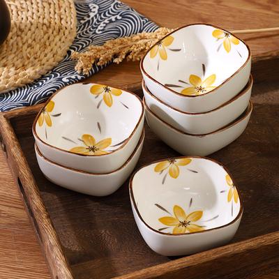 Japanische Windspiele Blumensaison Gewürzschale Haushalt Einfache Barbecue-Dip-Schale Hot Pot Restaurant Gewürzschale Keramik Gewürzschale Soße