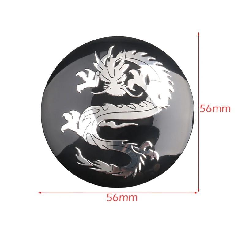 4pcs/set Universal 56mm 60mm Dragon Emblem Car Wheel Center Hub Cap Dust-Proof Sticker Covers