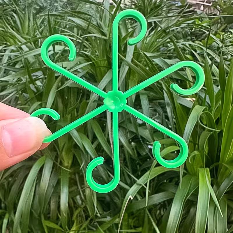 4Pcs Plant Stem Support Clips Flower Stem Gathering Frame Support Fixer Anti-Toppling Hydroponic Branch Fixing Pot Rack Garden Supplies