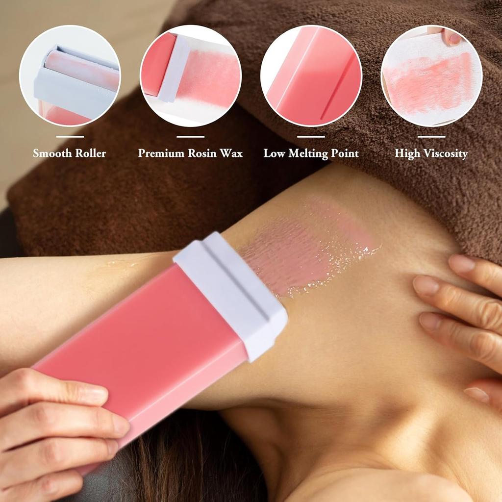 Roll On Refill Hair Removal Wax Painless Depilatory Wax Roller Rose Wax Body Hair Removal For Any Roll On Wax Warmer Cartridge