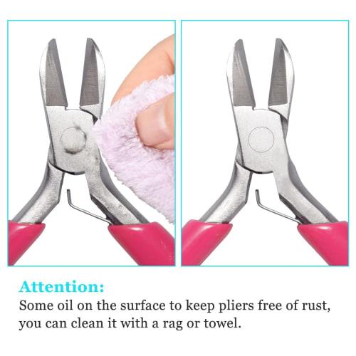 SPEEDWOX Mini Nippers, Small 3" Wire Cutter with Pink PVC Handle, Jewelry Pliers for Beading Jewelry Making DIY Craft Hobby Supplies