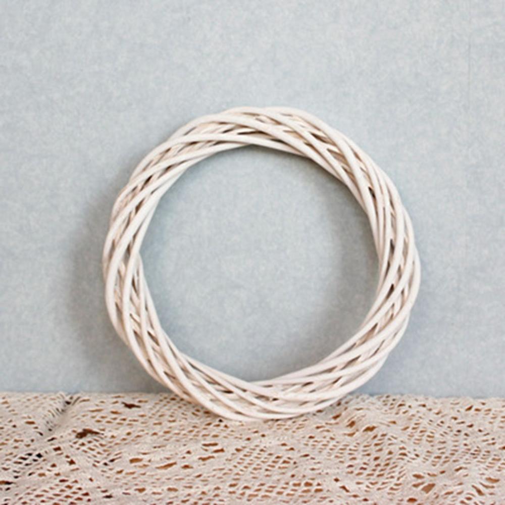 Party Xmas Hanging Ornament Vine Blank Rattan Ring Christmas Decoration Wicker Wreath White Garland