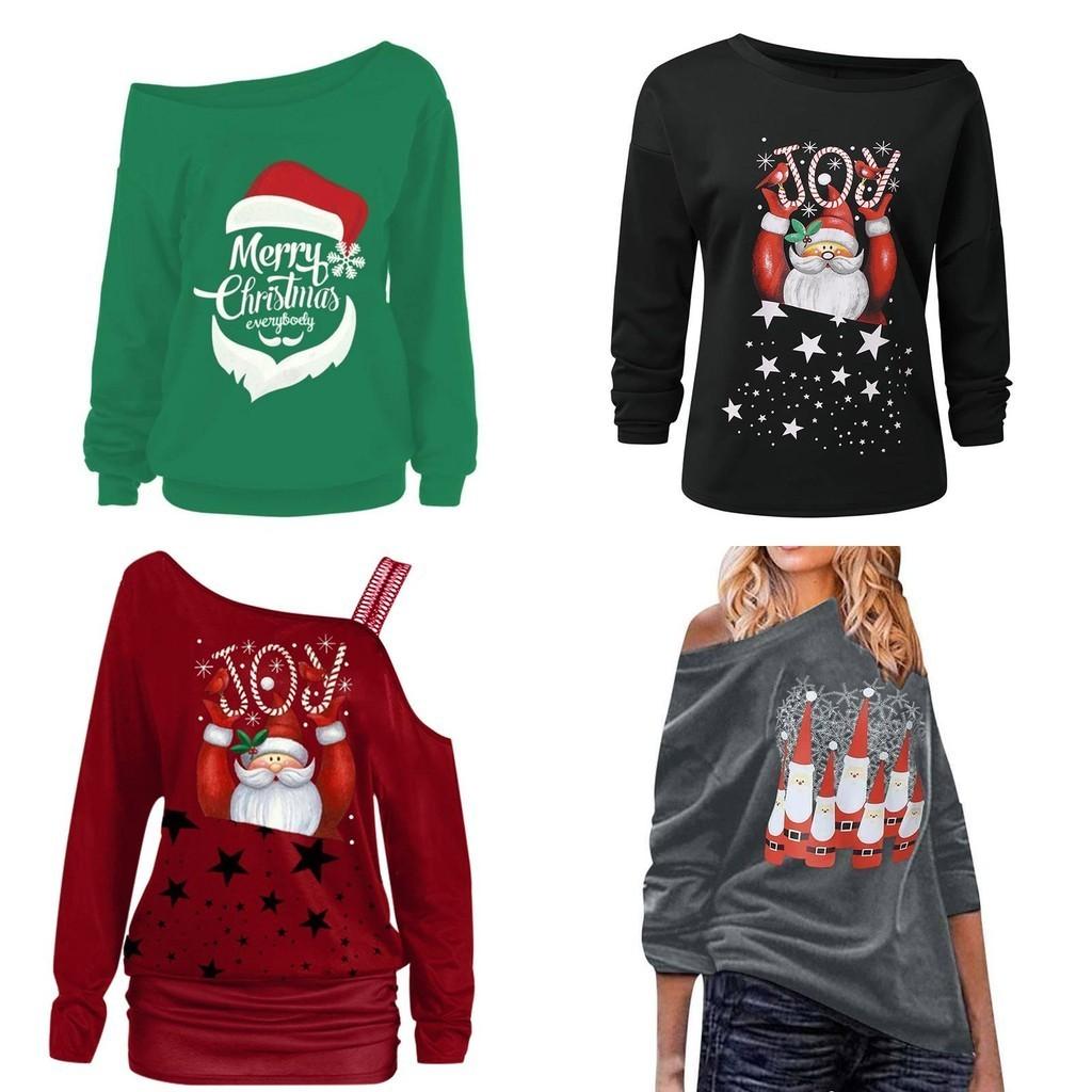 Stylish Women's Christmas Jumper Pullover Loose Fit Sweatshirt For Festive Seasons