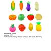 12 Stück Obst-Gemüse-Radiergummi Set Mini 3D Zitrone Tomate Aubergine Bleistift Radiergummi für Klassenzimmerpreise Geschenke Zubehör Schulanfang Partygeschenke