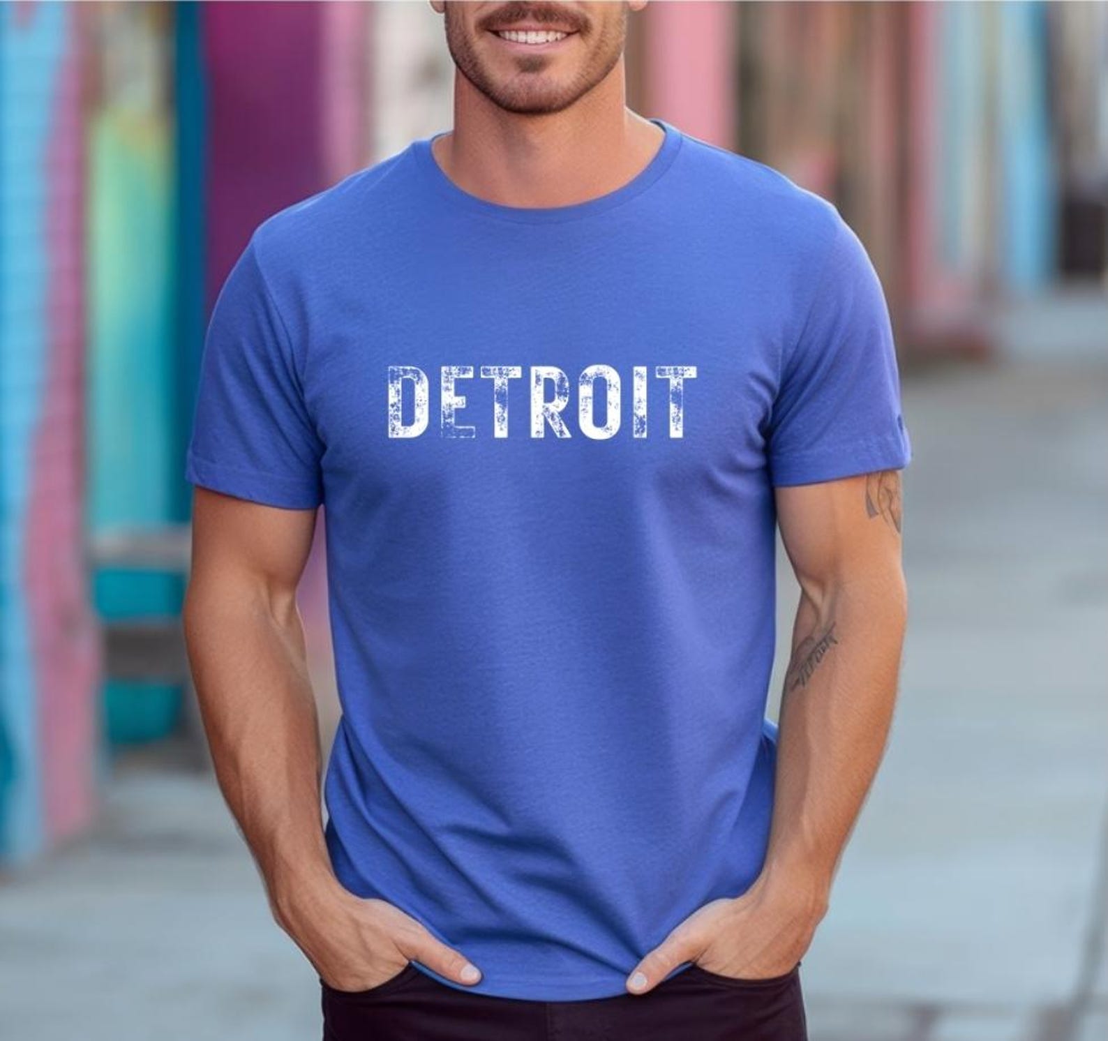 Detroit Distressed Shirt, Detroit Michigan T-Shirt, Vintage Detroit Graphic Tee, City Pride Shirt, Detroit Gift Shirt 3XL