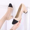 New Summer French Patent Leather Mid-heel Overhead Sandals for Women Retro Skinny Heel Back Empty Shoes 2025