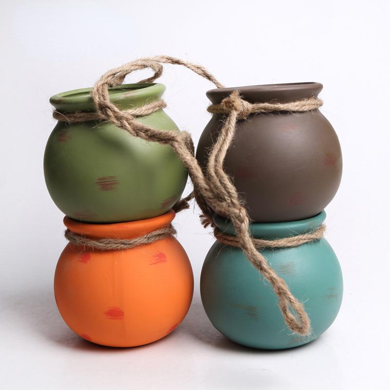 Creative Succulent Flower Pot Ceramic Flower Hanging Pot Flower Ornament for Hanging Succulent Pot Hanging Planter