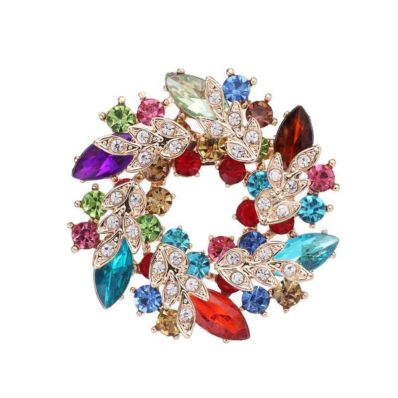 Блестящие Броши Со Стразами Для Женщин Унисекс Роскошный Букет Кристаллические Булавки Модные Элегантные Оливковые Броши Зажимы Для Платья Украшения