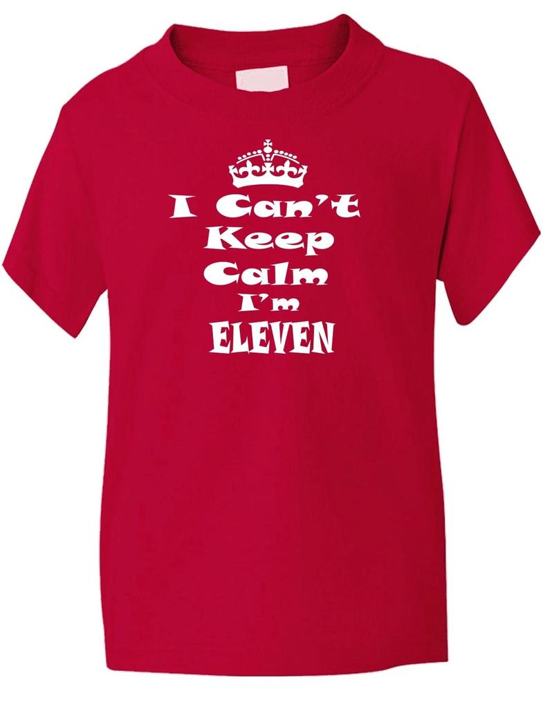 11th Eleventh Birthday Keep Calm I'm 11 Birthday Present Kids T shirt Age 1-13