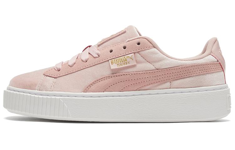 PUMA Платформа Вельвет Розовый/Белый Низкие Повседневные Кеды Женские 373935-02 38.5