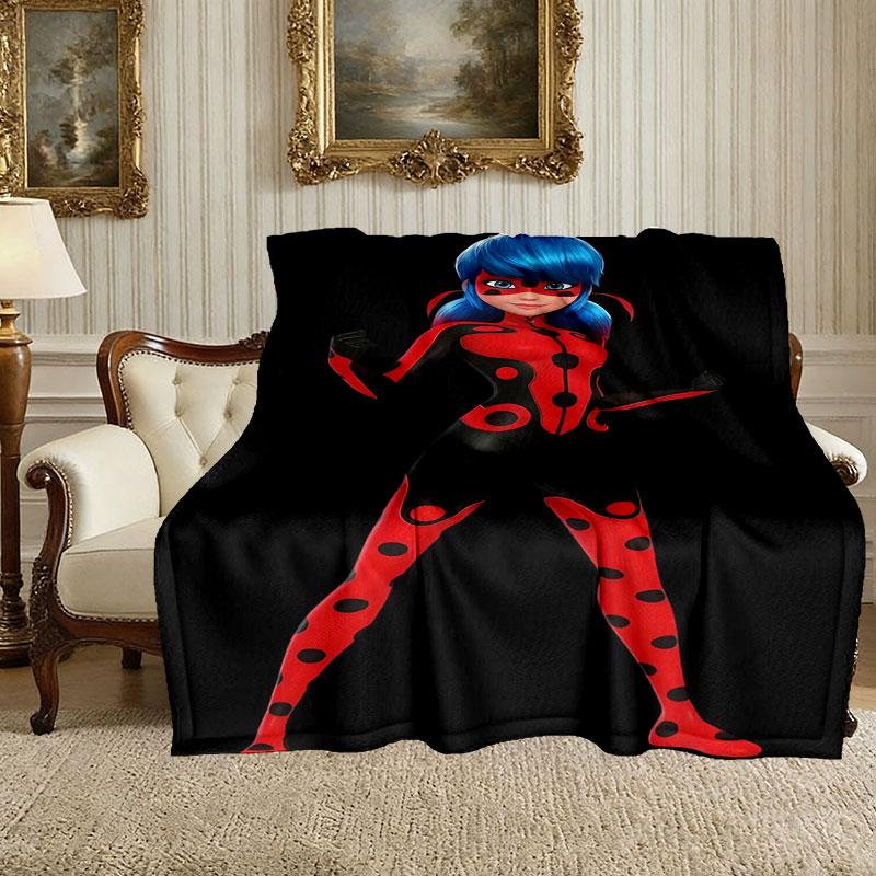 1pz Morbida Coperta Coccinella, Coperta Stampata Leggera e Resistente, Perfetta per Casa, Divano, Letto, Picnic, Viaggio, Ufficio