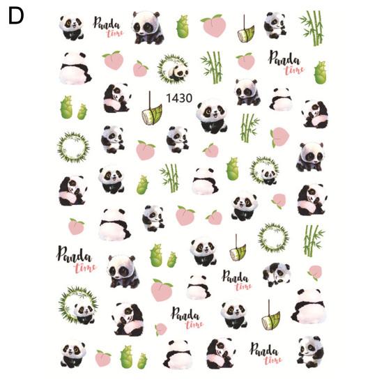 Cute Panda Leaf Design Nail Sticker Decorative Paste Easily Self-Adhesive DIY Paper Nail Art Stickers Nail
