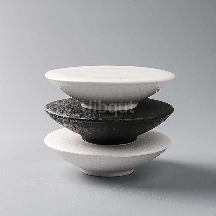 Creative High Foot white Ceramic Dessert Plate black red Molecular Cuisine Display Plate Snack Sushi Dish Specialty Tableware