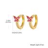 Women Earrings Huggie Hoops, Small Crytsal Butterfly Earring Hypoallergenic Jewelry