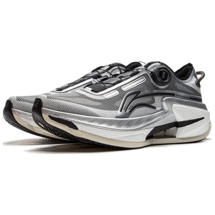 Li Ning Furious Rider 8 PRO Rutschfest Abriebfest Niedrig geschnittene Laufschuhe Herren Grau Schwarz Weiß ARZU005-4