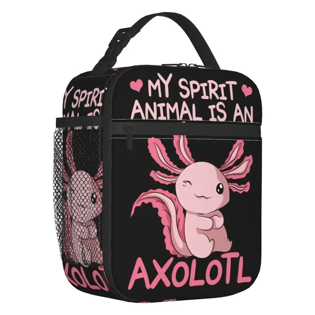 My Spirit Animal Is An Axolotl Lunch Box Multifunction Salamander Animal Cooler Thermal Food Insulated Lunch Bag Kids School