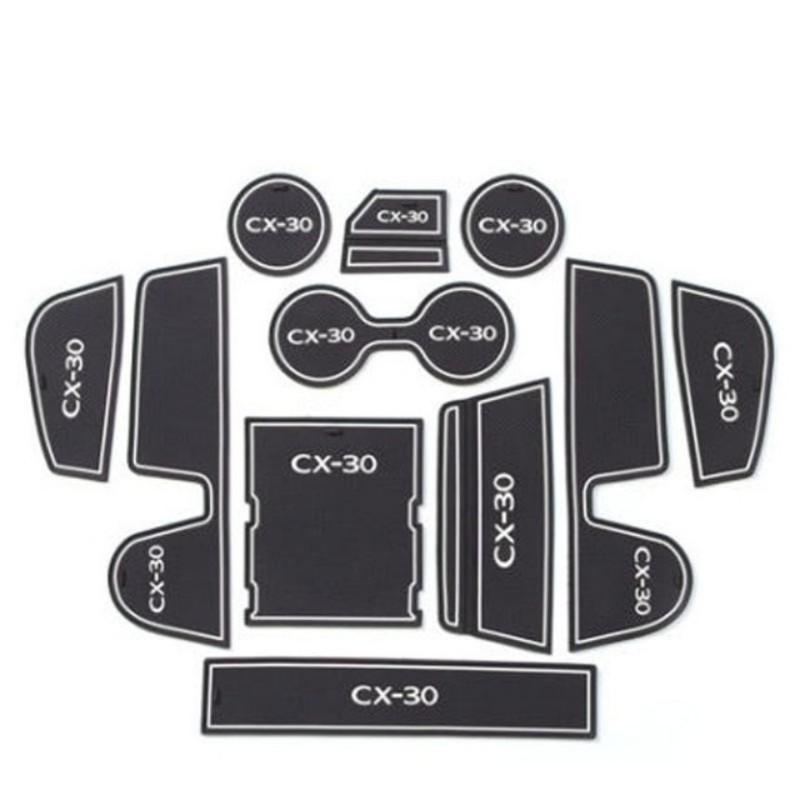 

Для M1azda CX-30 CX30 2020, коврик для слота для автомобильных ворот, нескользящий коврик для чашек, противоскользящие коврики с дверными пазами белый