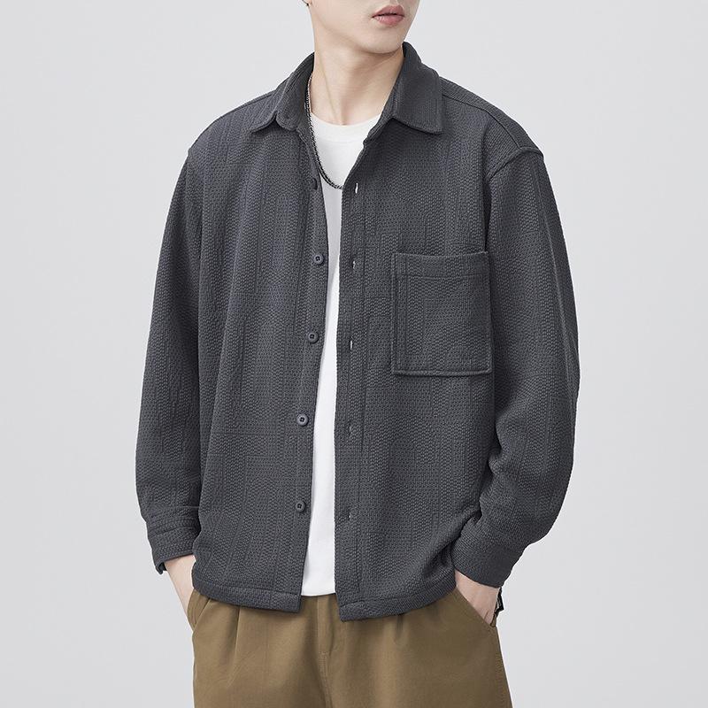 

Spring New Japanese Retro Men s Loose Knitted Shirt Casual Shirt American Jacket 4XL