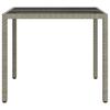 Garden Table Gray 90 X 90 X 75 Cm Poly Rattan