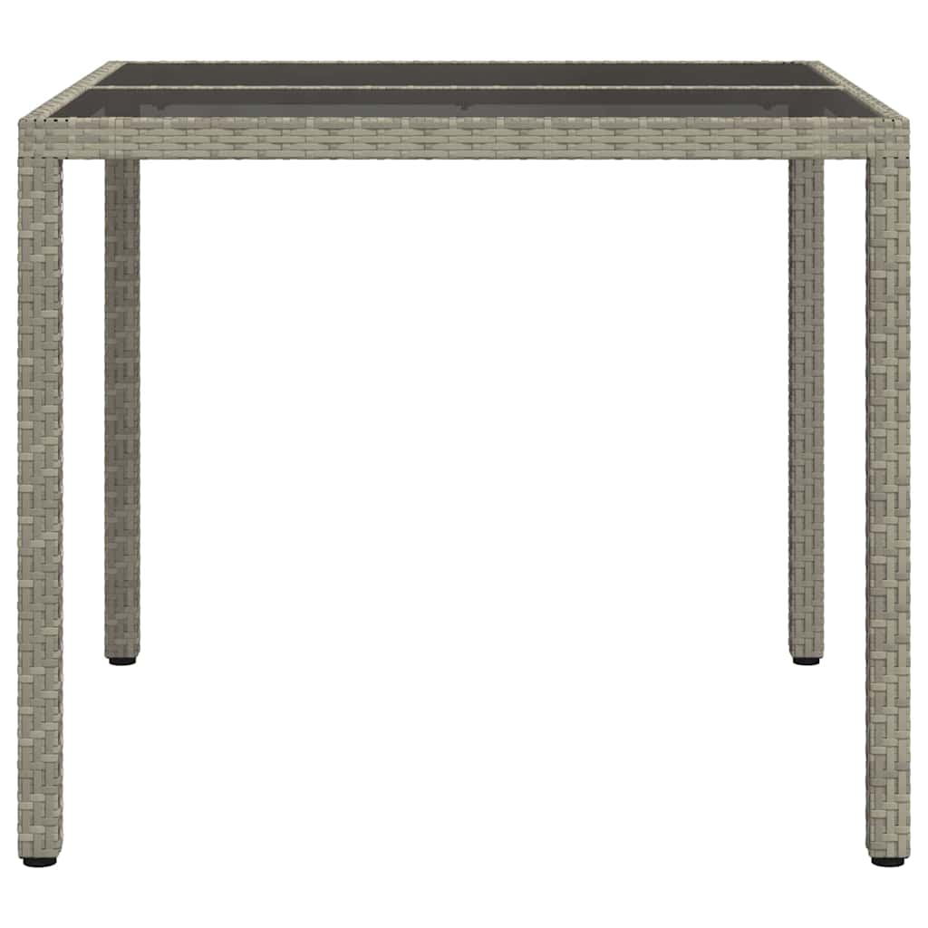 Garden Table Gray 90 X 90 X 75 Cm Poly Rattan