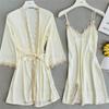 Peignoir sexy en dentelle, chemise de nuit, lingerie d'été, nouvelle collection, ensemble nuisette et peignoir pour femme, chemise de nuit en satin soyeux, vêtements de maison, vêtements de détente