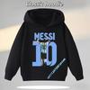 Football Star Cartoon Print Autumn/Winter Coat Messi Children's Hooded Sweatshirt Boys' Sports Shirt Girls' Casual Top