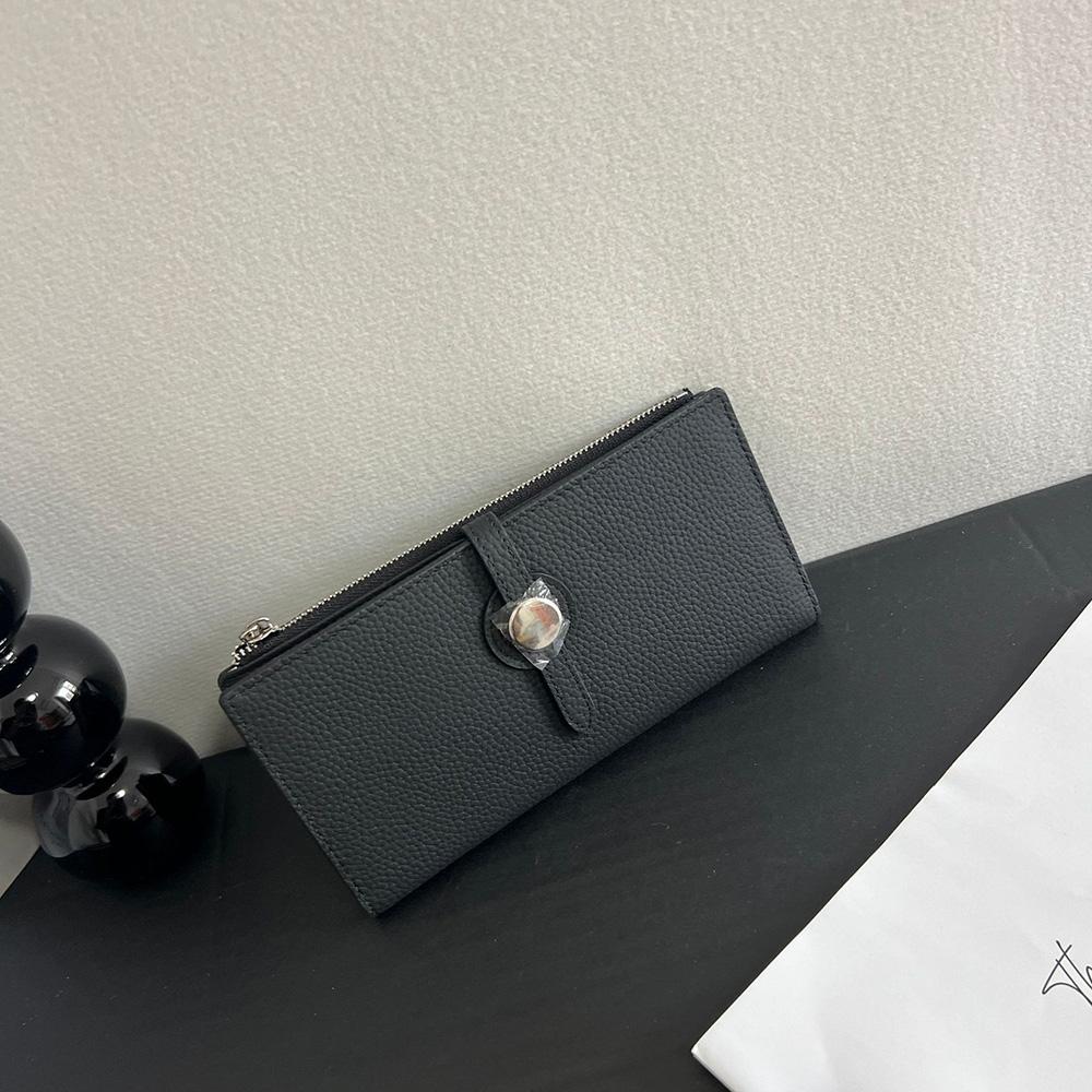 Long Women Wallets Two-tone Genuine Leather Wallet Clutch Bag First Layer of Cowhide Purse Zipper Hasp Bifold Billfold Purse