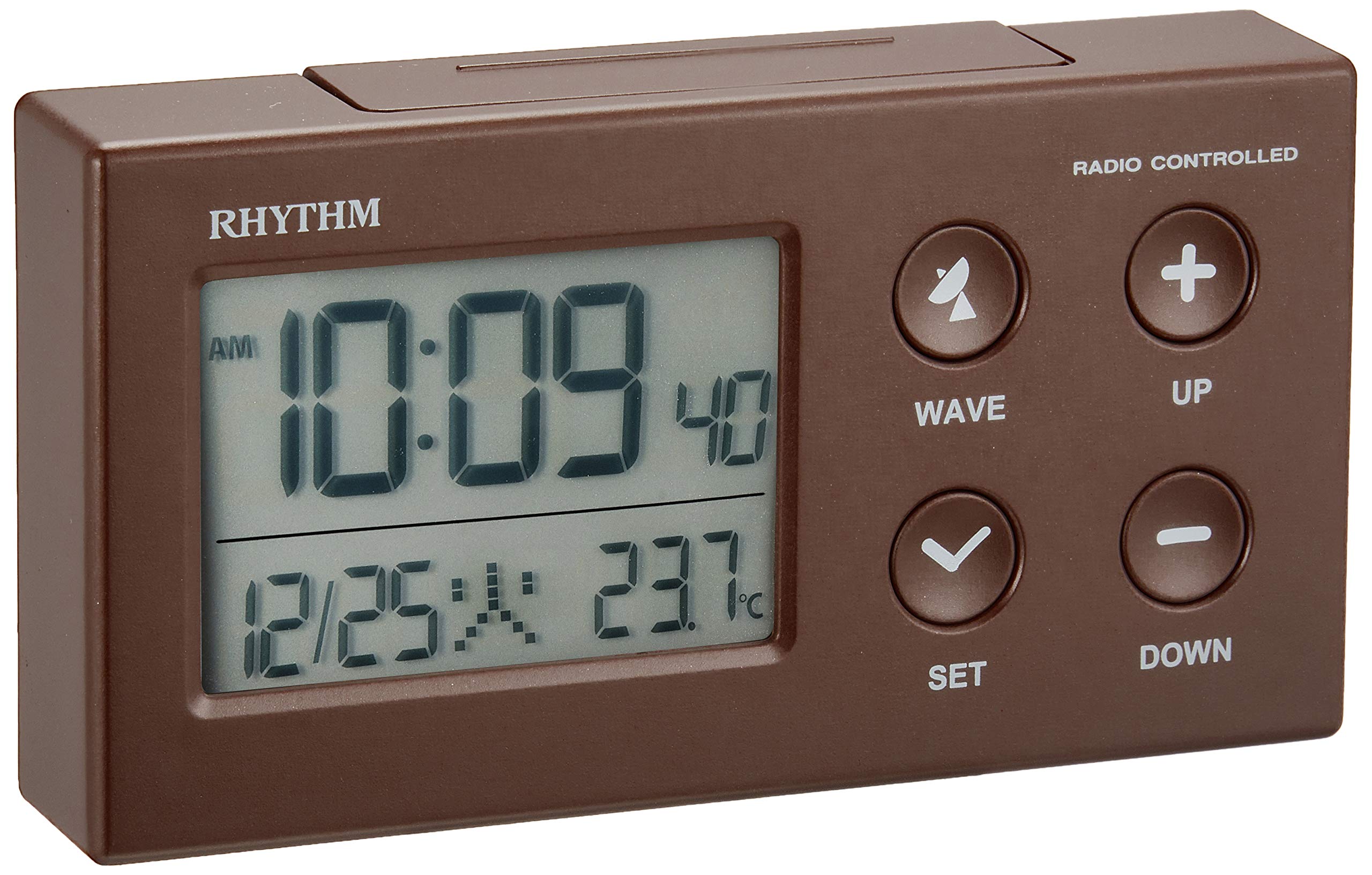 

RHYTHM PLUS 8RZ217SR06 Alarm Clock with Digital Temperature and Calendar Radio-Controlled