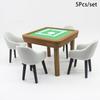 1:20 Dollhouse Mini Mahjong Table Model Simulation Mahjong Chair Dollhouse Miniature Furniture Playing House Dolls Accessory